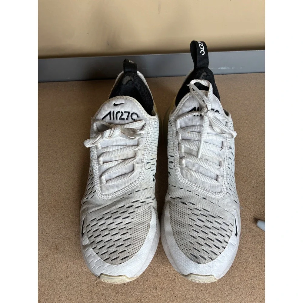 Nike Air Max 270 Womens White Black Running Shoes AH6789-100 Size 7